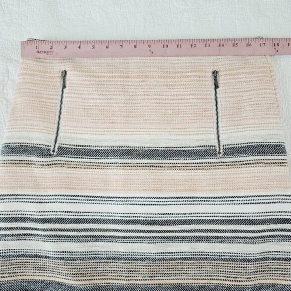 Ann Taylor Loft Women's Tweed Mini Skirt Size 14 Pink Peach Zipper Pockets - Picture 8 of 15